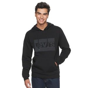 Levi's Black Logo Graphic Pull-Over Hoodie nwt